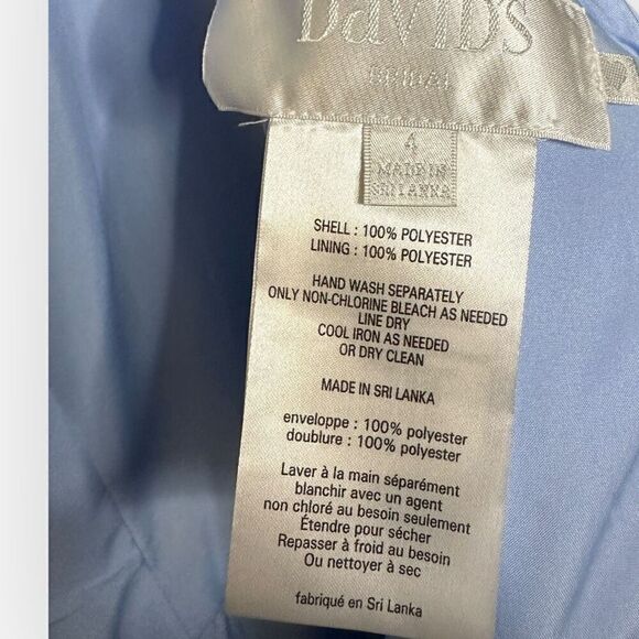 Davids Bridal Light Blue chiffon Dress F15603 woman’s size 4 - Picture 5 of 6